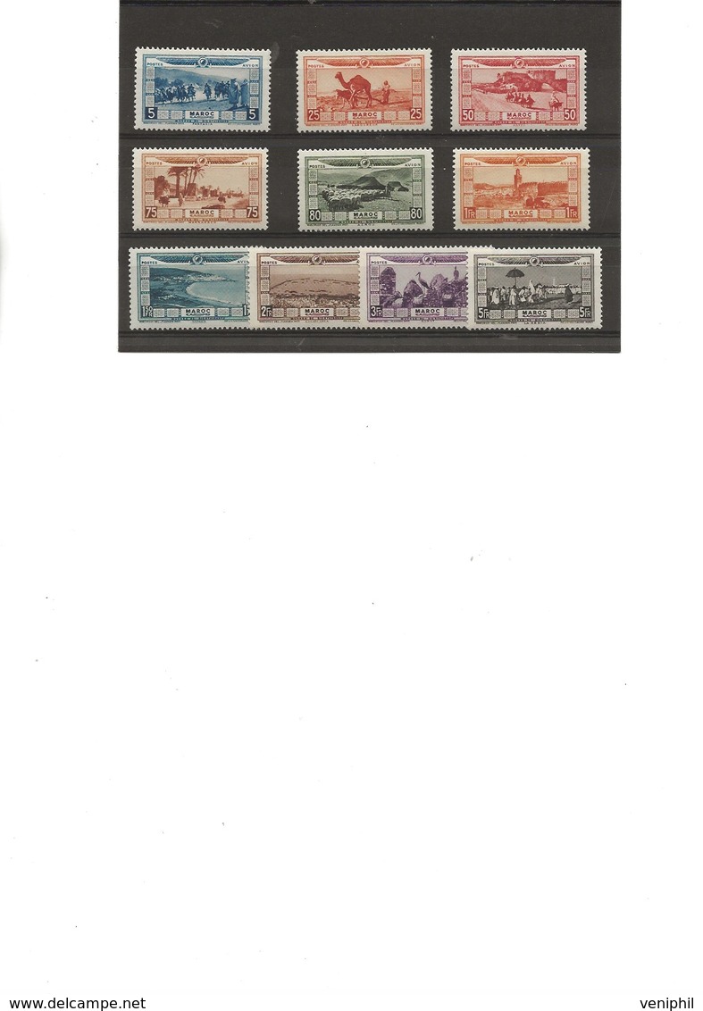 MAROC -POSTE AERIENNE N° 12 A 21  -NEUF INFIME CHARNIERE -ANNEE 1928 -COTE : 65 € - Aéreo