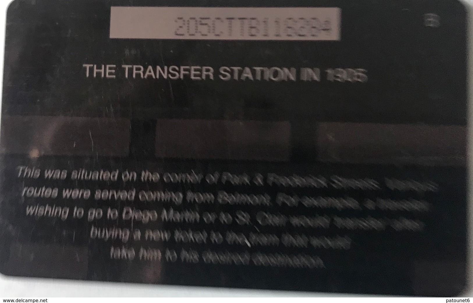 TRINITE & TOBAGO  -  Phonecard  - TSTT  -  The Transfer Station In 1905  -  TT $ 20 - Trinidad & Tobago