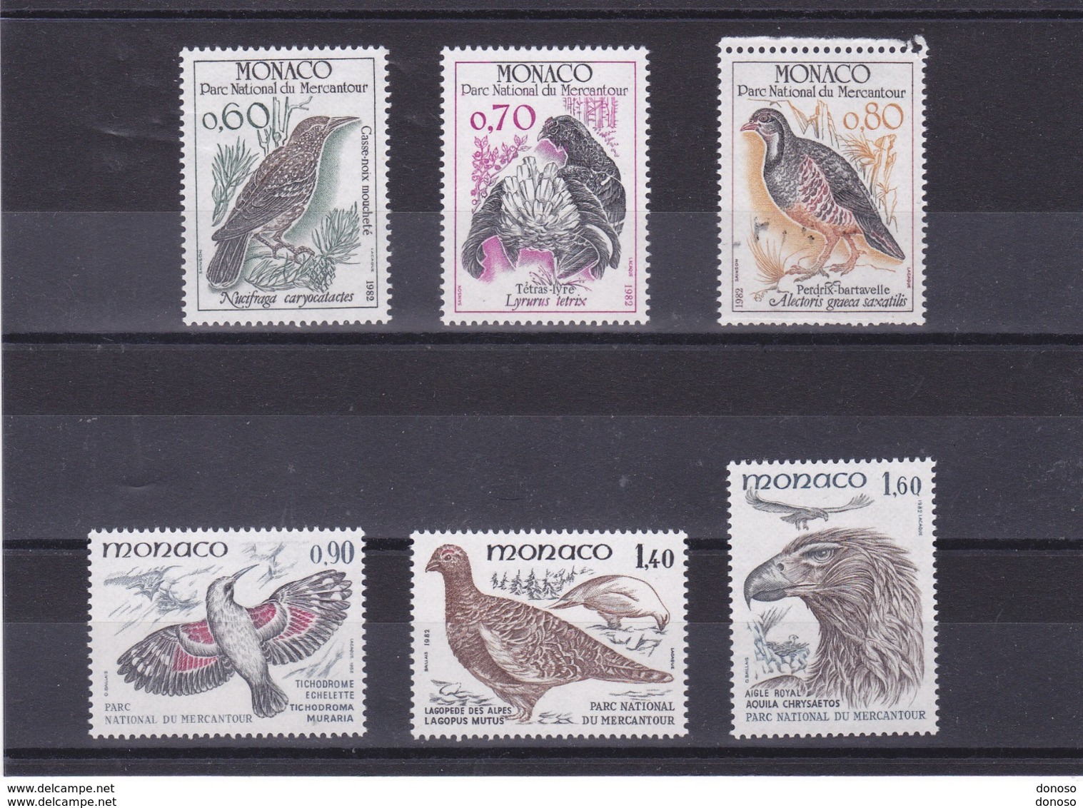 MONACO 1982 OISEAUX Yvert 1316-1321 NEUF** MNH - Ungebraucht