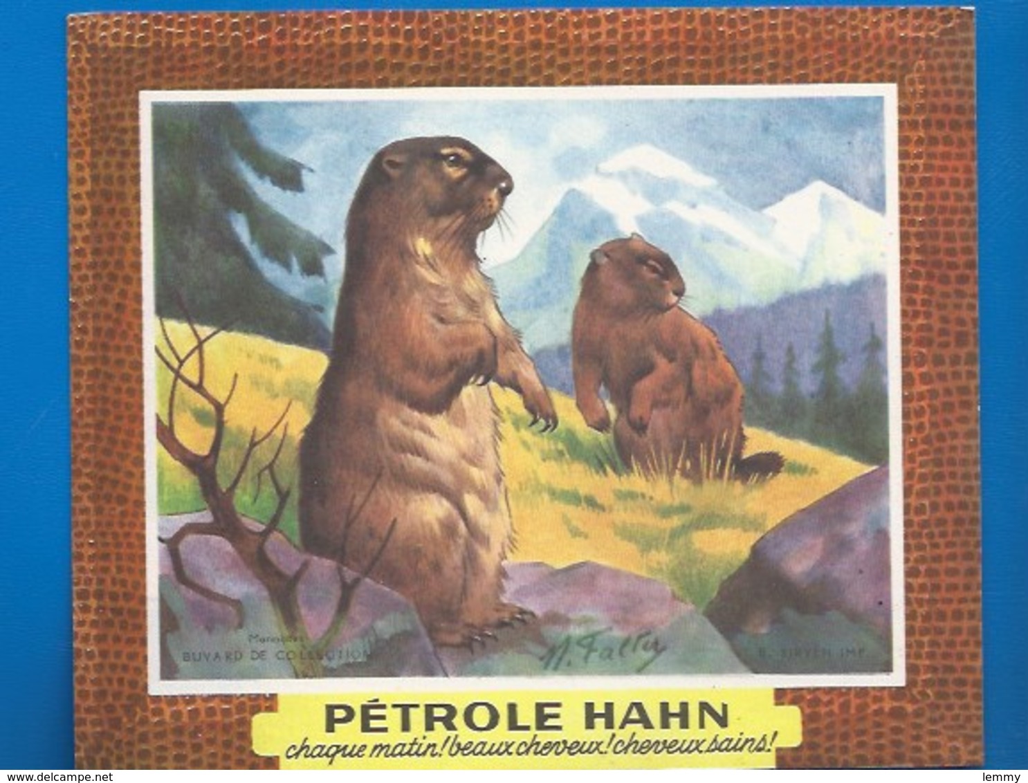 BUVARD - BEAUTÉ - SANTÉ - PÉTROLE HAHN -  LES MARMOTTES - ILLUSTRATEUR - Animali