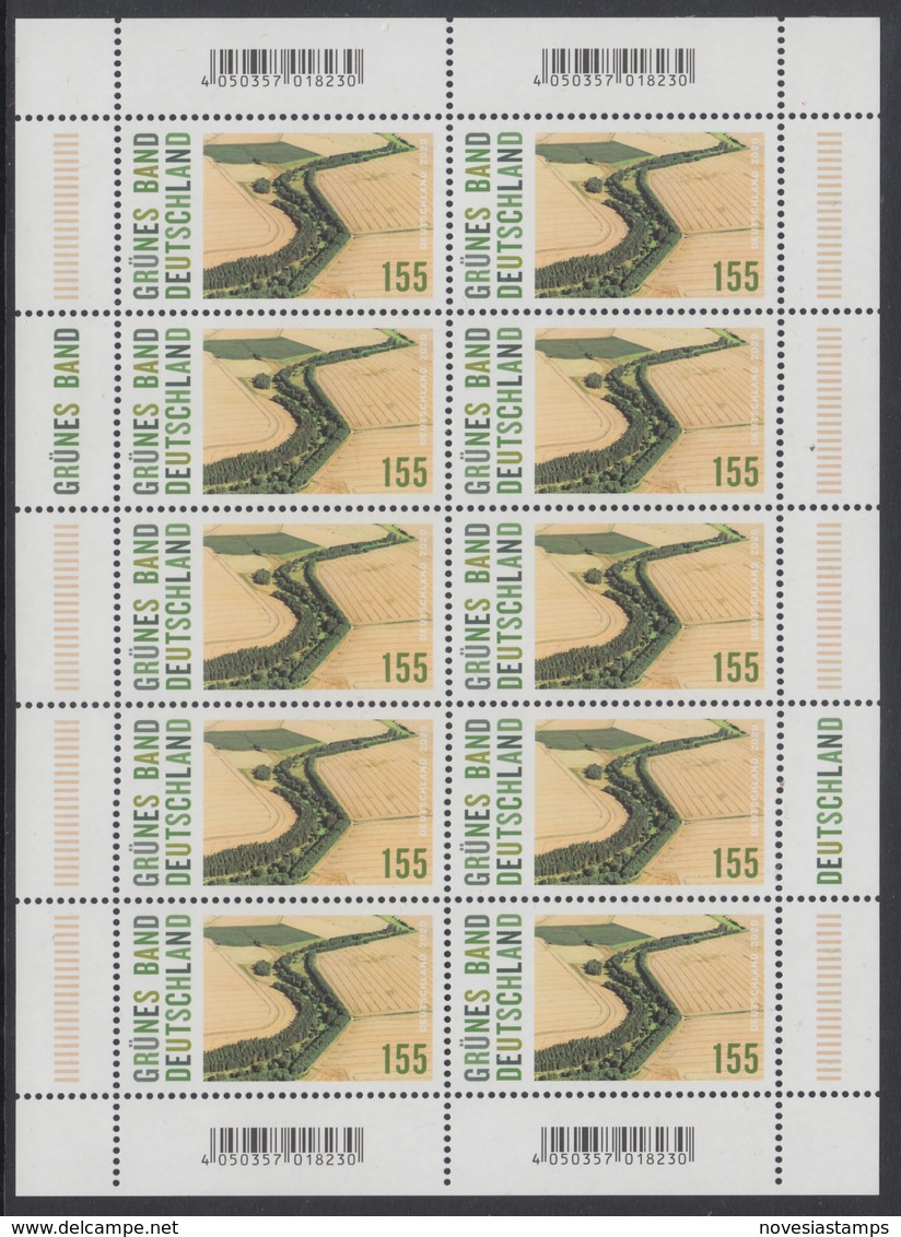 !a! GERMANY 2020 Mi. 3529 MNH SHEET(10) - Conservation Project "Green Belt Germany" - Unused Stamps