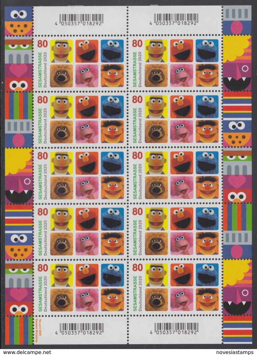 !a! GERMANY 2020 Mi. 3530 MNH SHEET(10) - TV-series "Sesame Street" - 2011-2020