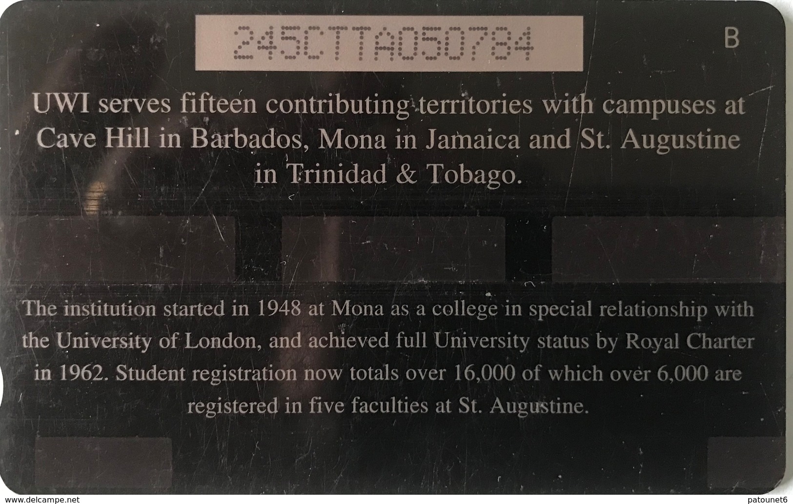 TRINITE & TOBAGO  -  Phonecard  - TSTT  - The University Of The West Indies  -  TT $ 60 - Trinité & Tobago