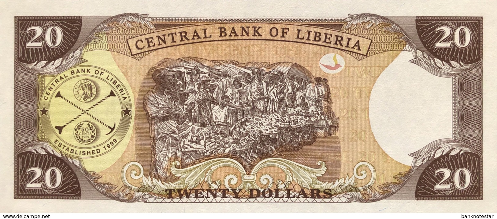 Liberia 20 Dollars, P-28a (2003) - UNC - Liberia