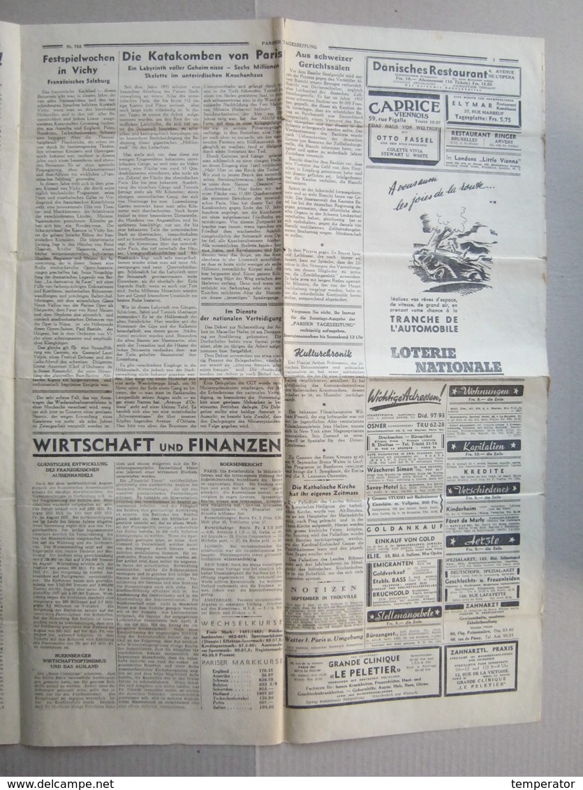 Pariser Tageszeitung, 1938. - Newspaper : Judaica, Jewish, Palastina Chronik, Keren Hajessod Konferenz ... - Judentum