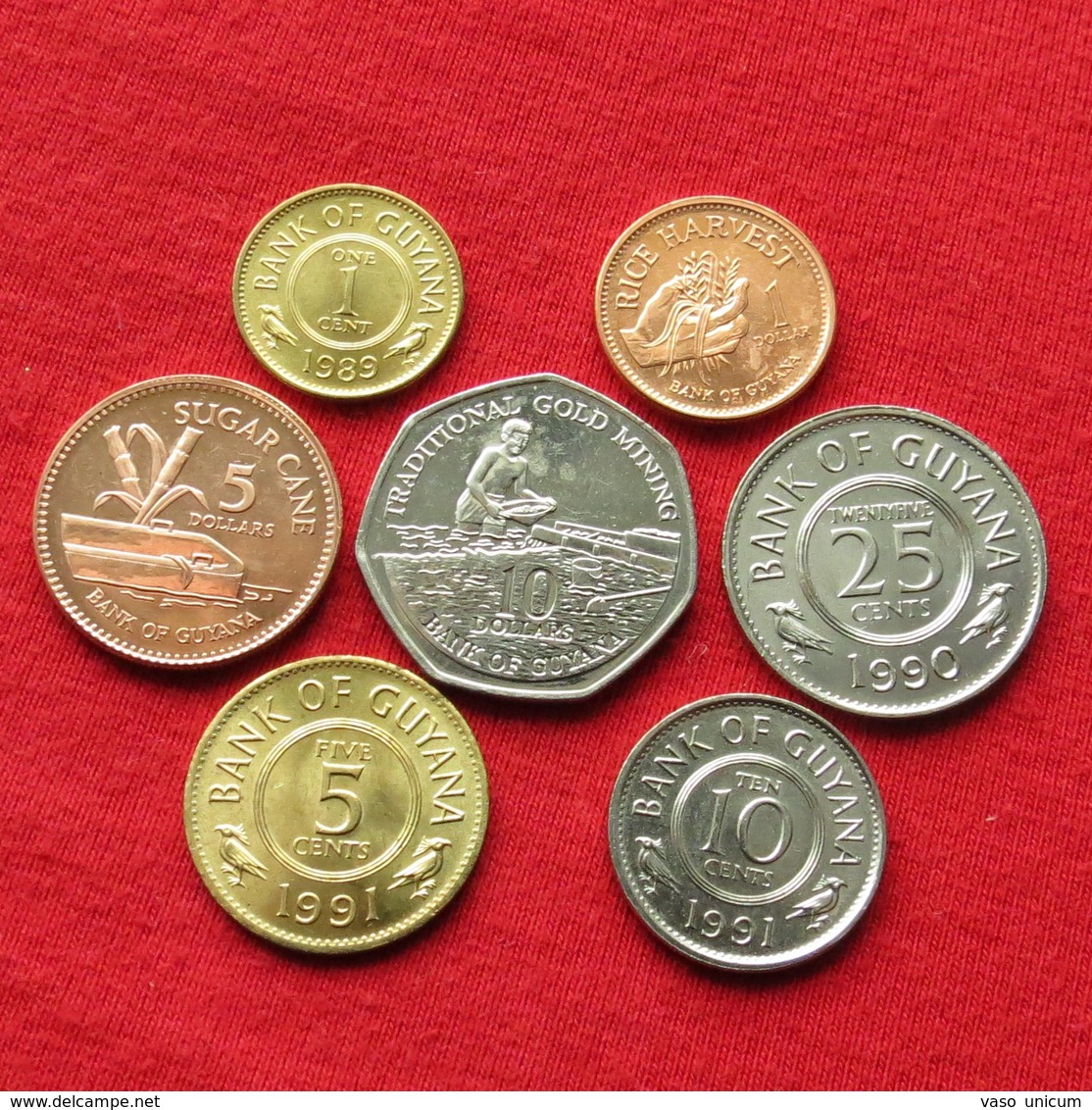 Guyana Set 1,5,10 25 Cents 1 5 10 $ 1989 - 2008 - Guyana