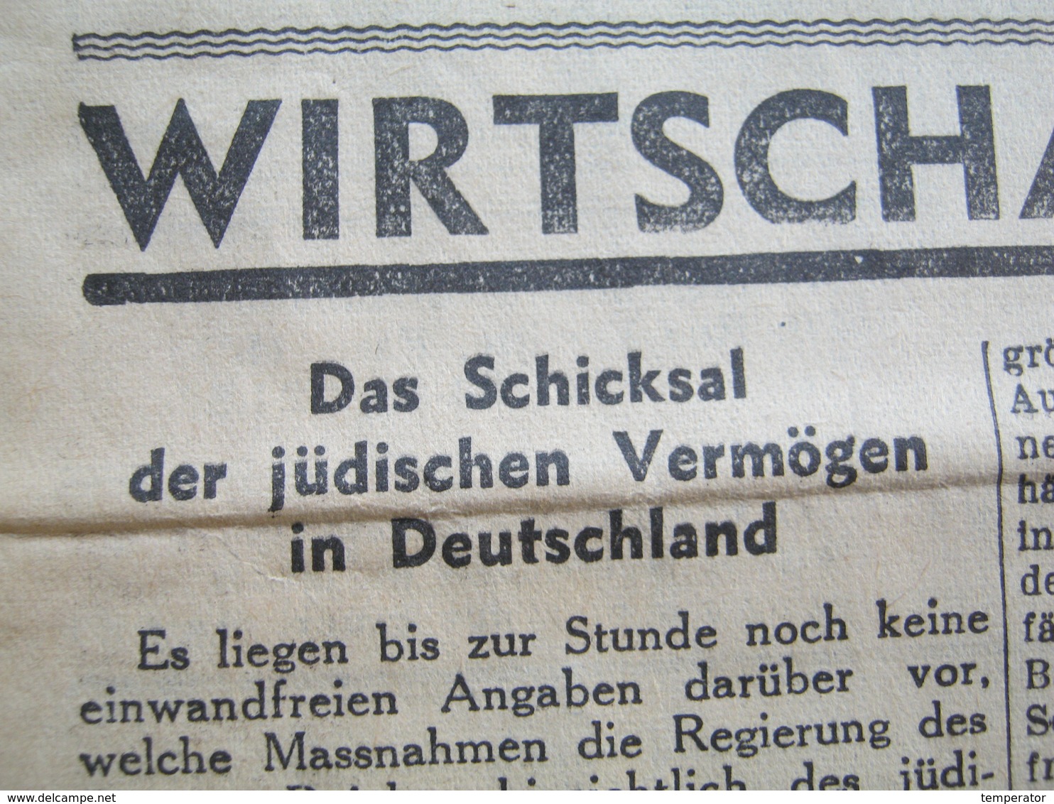 Pariser Tageszeitung, 1938. - Newspaper : Judaica, Jewish, Hitler, Deutschen, Italien, England, Amerika ...