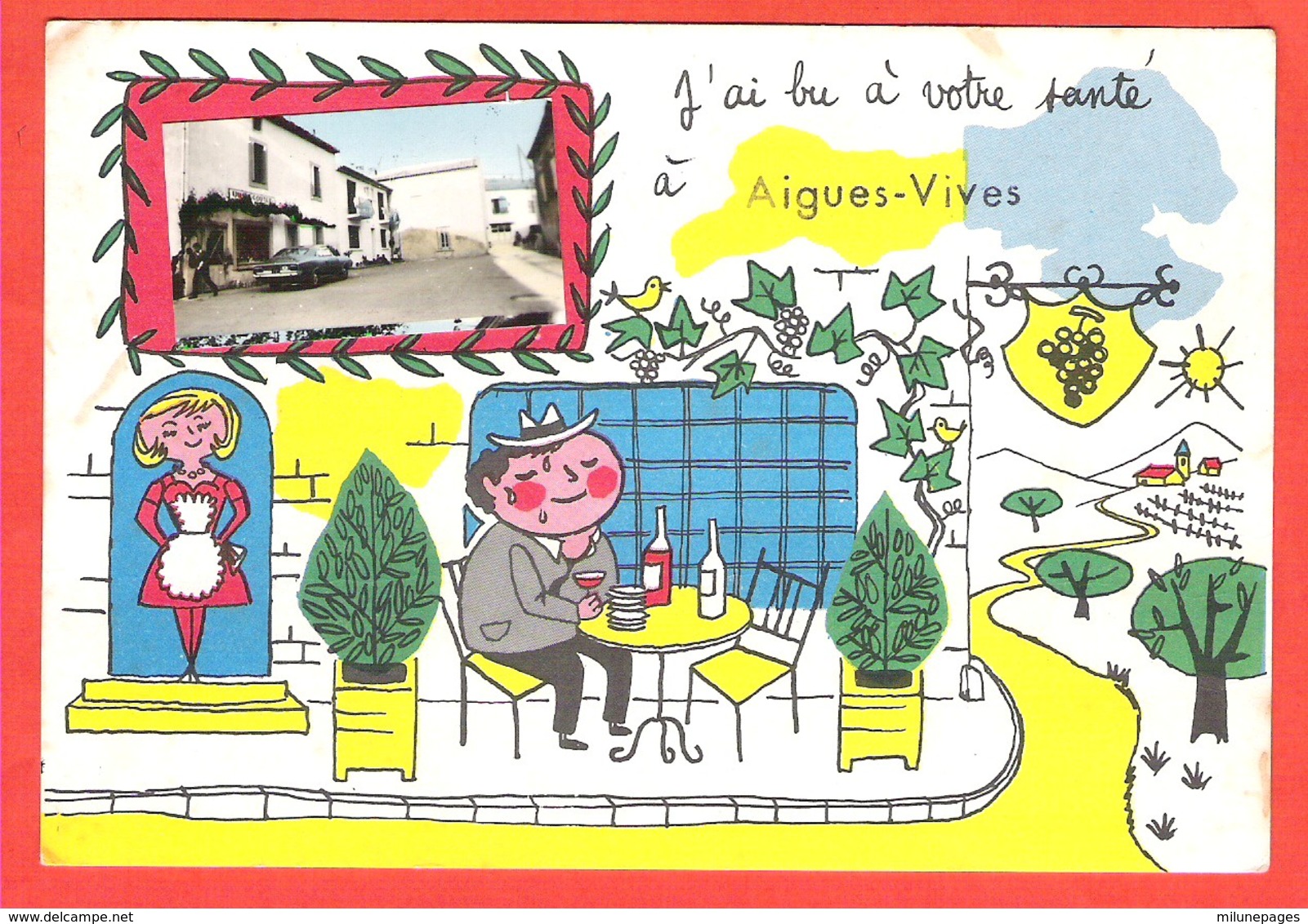 30 GARD Fantaisie J'ai Bu à Votre Santé à AIGUES-VIVES Petite Vue épicerie Coutet - Aigues-Vives