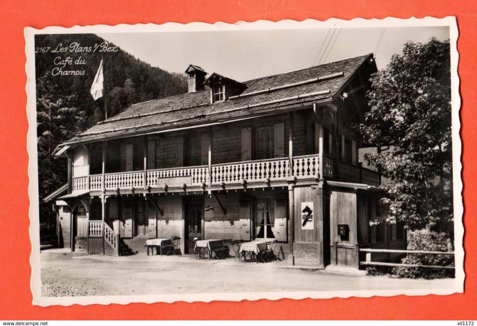 MM-18  Café Du Chamois Les Plans Sur Bex. Enseigne Rössli. .Circulé Gryon 1941 - Bex