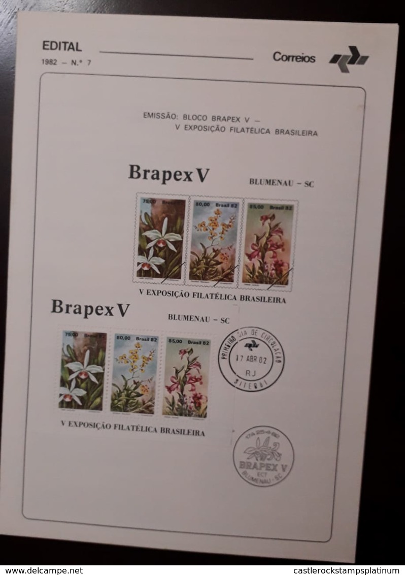 U) 1982, BRAZIL, BLOCO BRAPEX, BRAZILIAN PHILATELIC EXHIBITION, FDBULLENTIN - Other & Unclassified