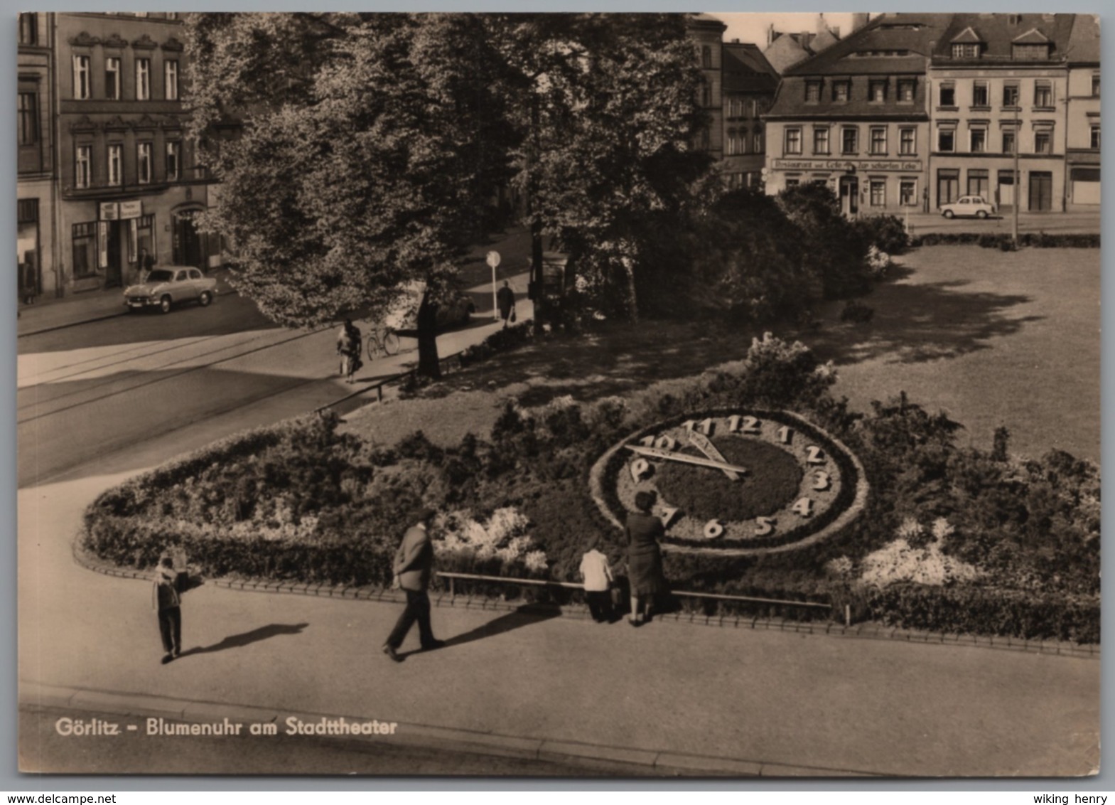 Görlitz - S/w Blumenuhr Am Stadttheater - Goerlitz