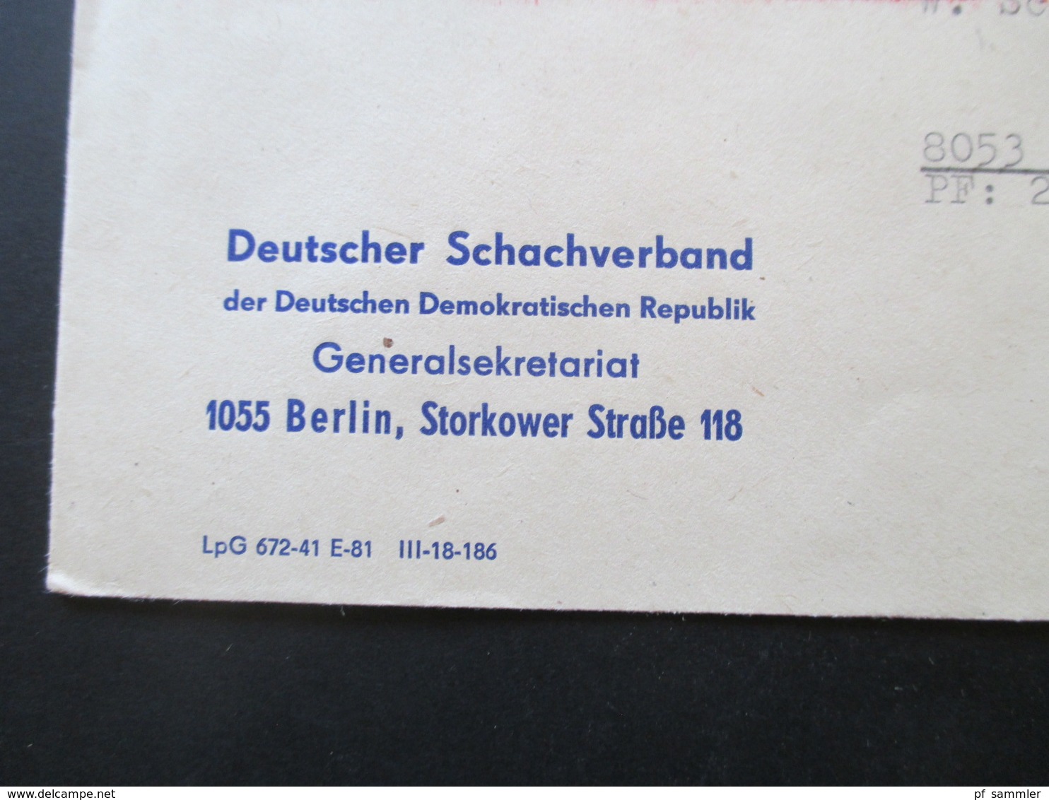 DDR 1981 Roter Freistempel Deutscher Turn Und Sportbund Der DDR Generalsekretariat Nach Dresden - Lettres & Documents