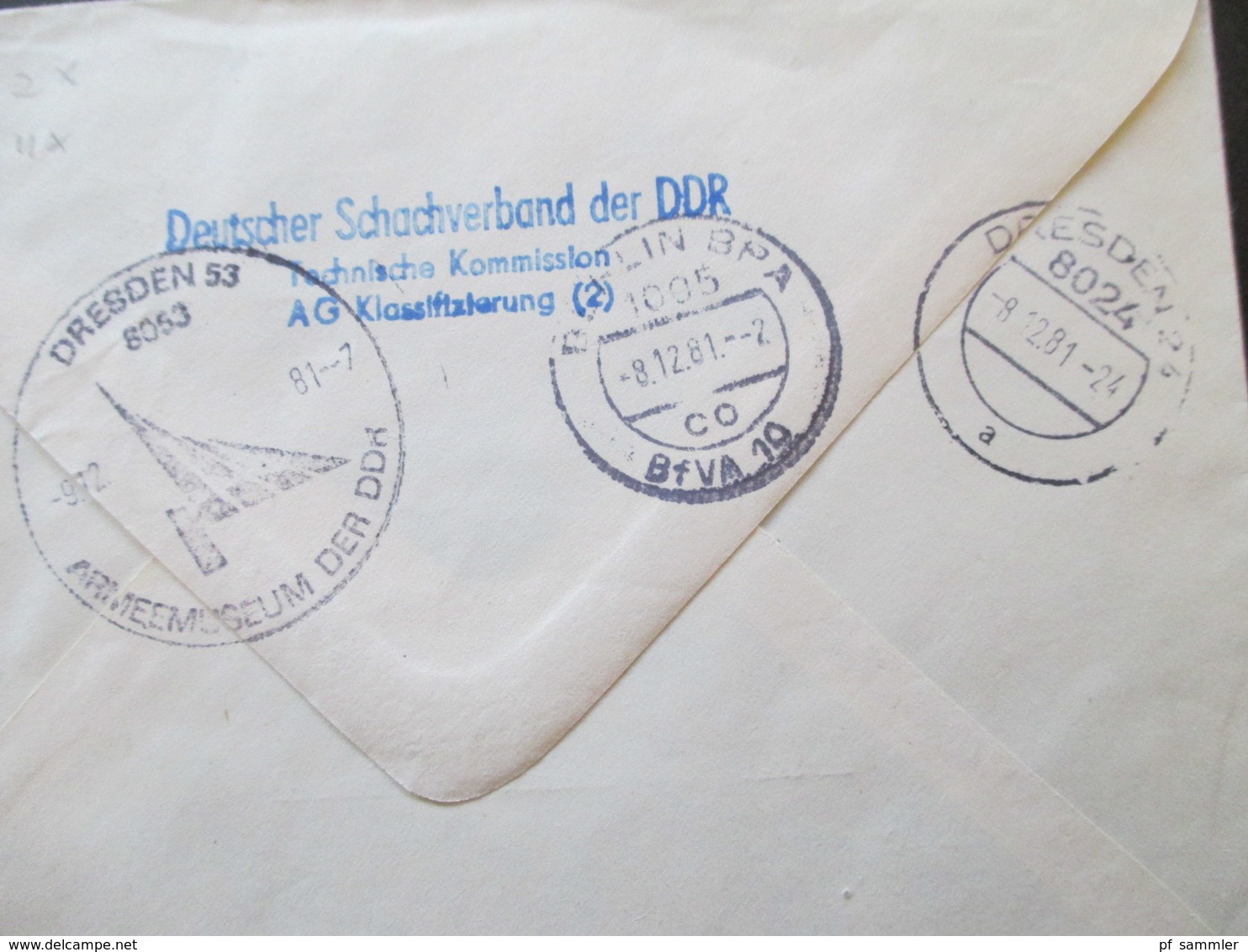 DDR 1981 Aufbau In Der DDR Eilsendung Expres SST Dresden Armeemuseum Der DDR Und Berlin BPA Bfva 10 - Cartas & Documentos