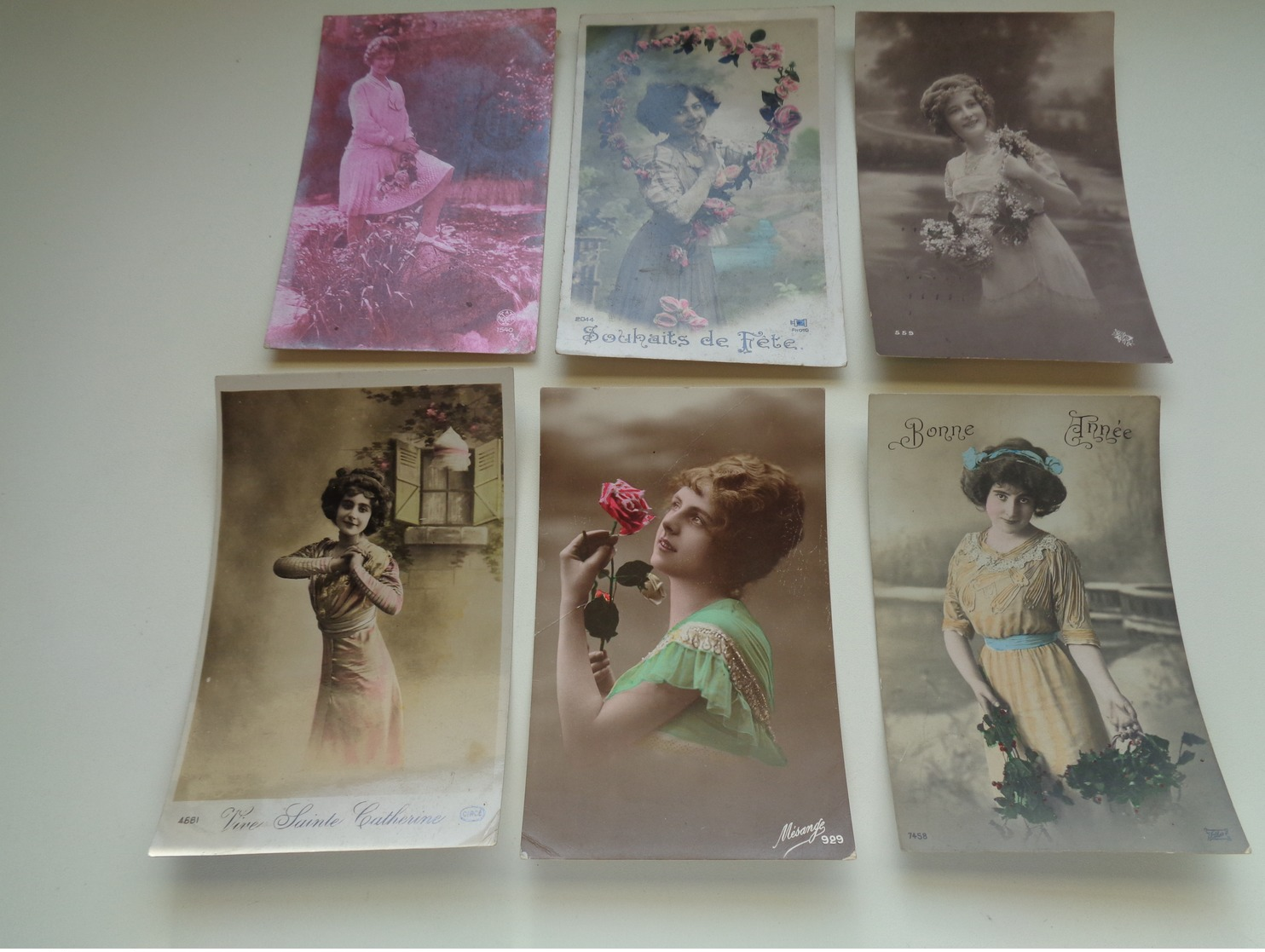 Beau lot de 60 cartes postales de fantaisie femmes femme   Mooi lot van 60 postkaarten fantasie vrouwen vrouw - 60 scans