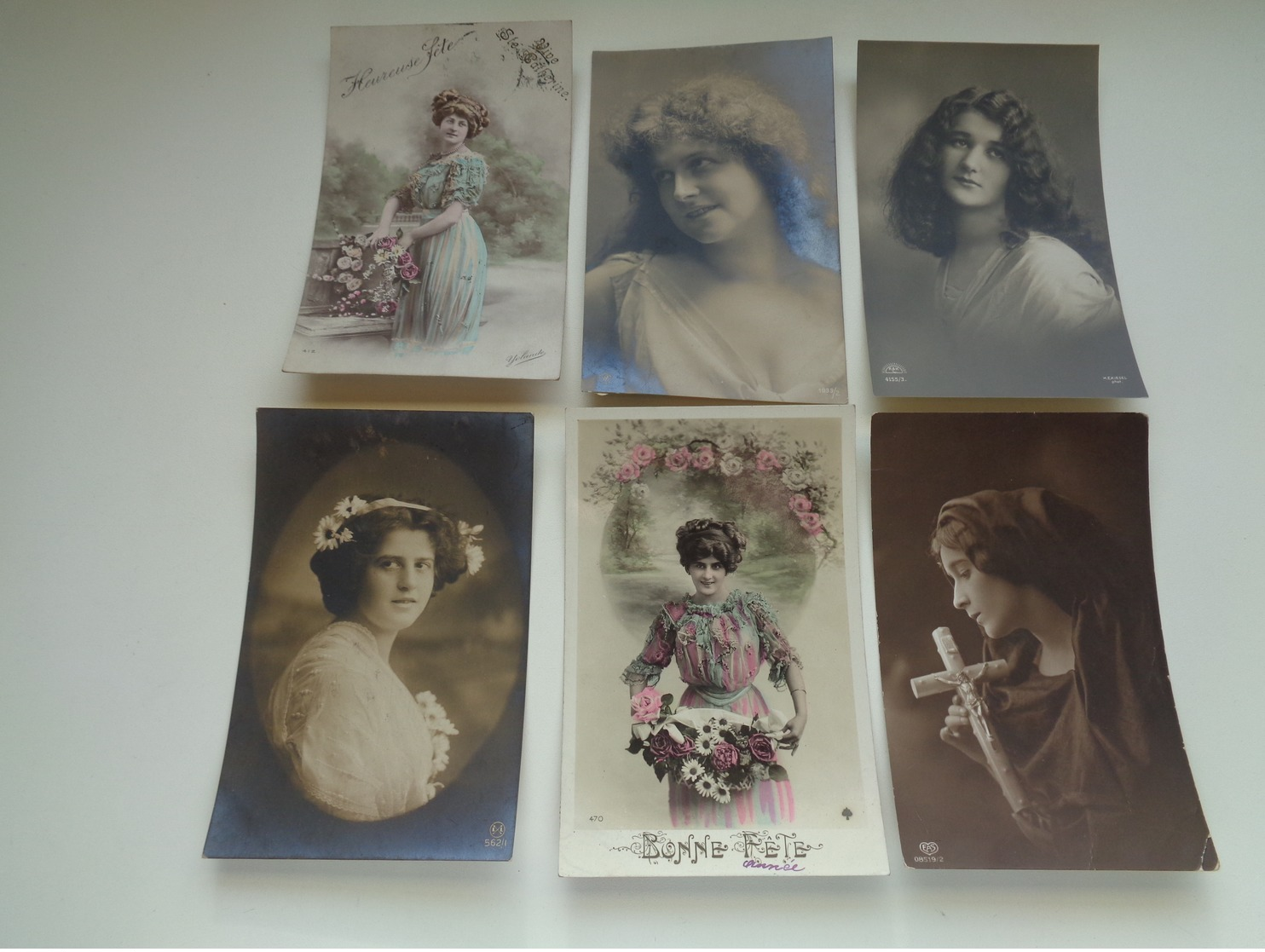 Beau lot de 60 cartes postales de fantaisie femmes femme   Mooi lot van 60 postkaarten fantasie vrouwen vrouw - 60 scans