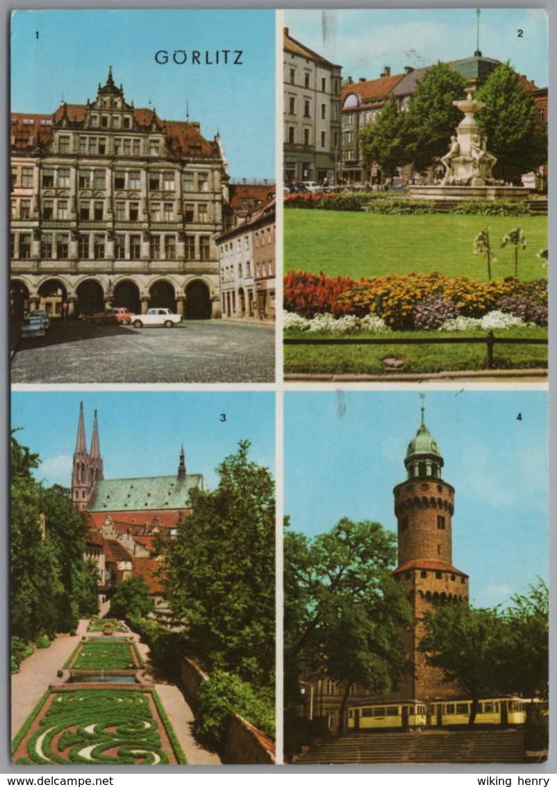 Görlitz - Mehrbildkarte 6   Mit Zusatzstempel Landeskrone - Goerlitz
