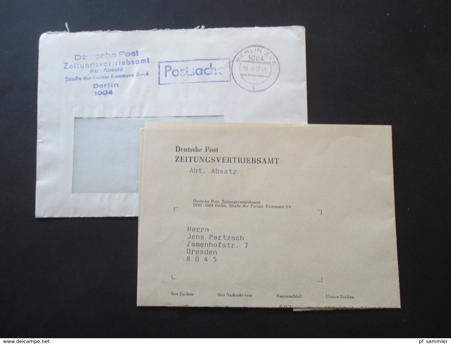 DDR 1987 Berlin ZVA Deutsche Post Zeitungsvertriebsamt Postsache Mit Inhalt Abo Tschechoslowakische Motor-Revue - Storia Postale