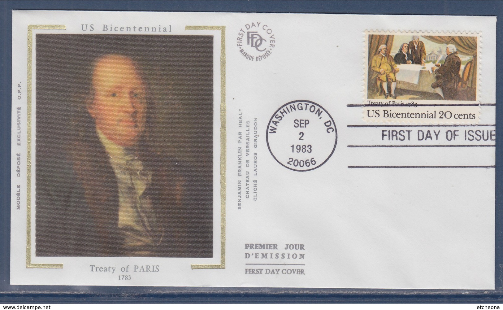 = Bicentenaire De L'Indépendance Américaine Washington 2 Septembre 83 Enveloppe 1er Jour N°1484 (U.S.A.) - 1981-1990