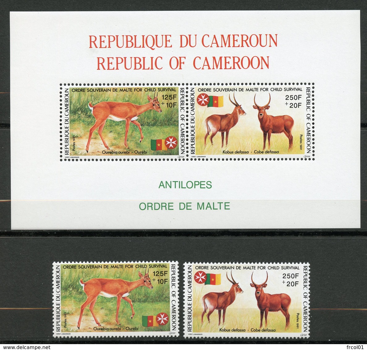 Cameroun, Yvert 841&842**+BF27**, Scott 863&864**+B40**, MNH - Kamerun (1960-...)