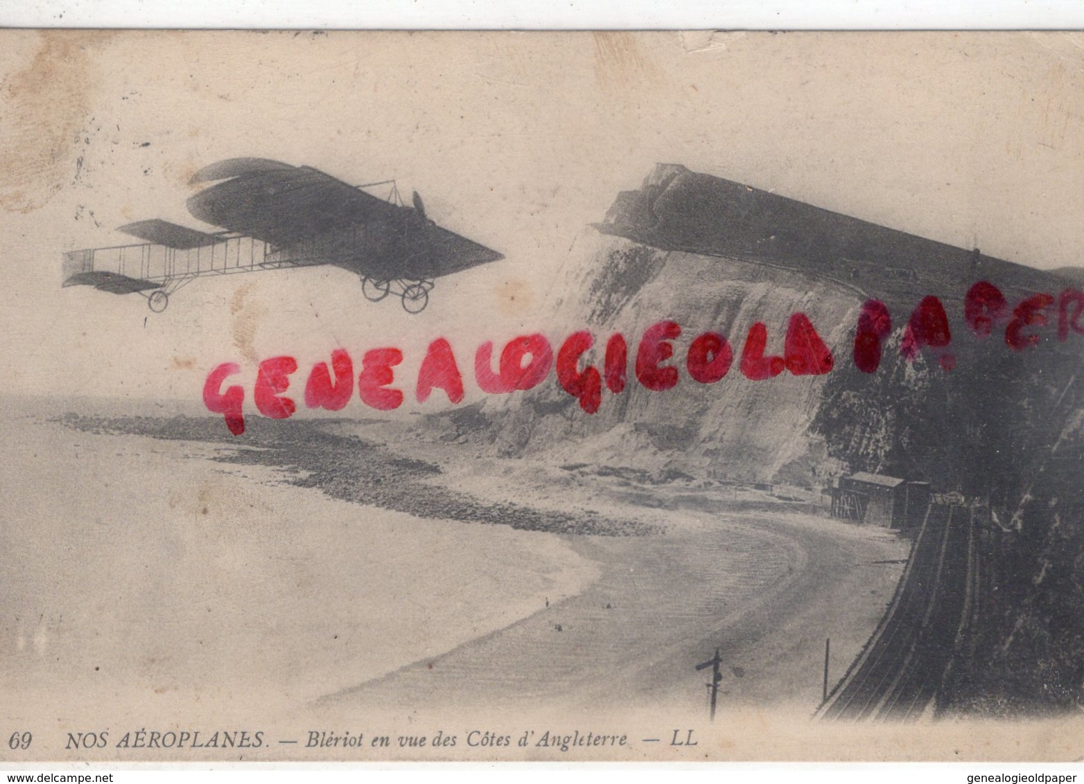 AVIATION - ANGLETERRE- NOS AEROPLANES- AEROPLANE- BLERIOT EN VUE DES COTES ANGLETERRE - 1914-1918: 1ste Wereldoorlog