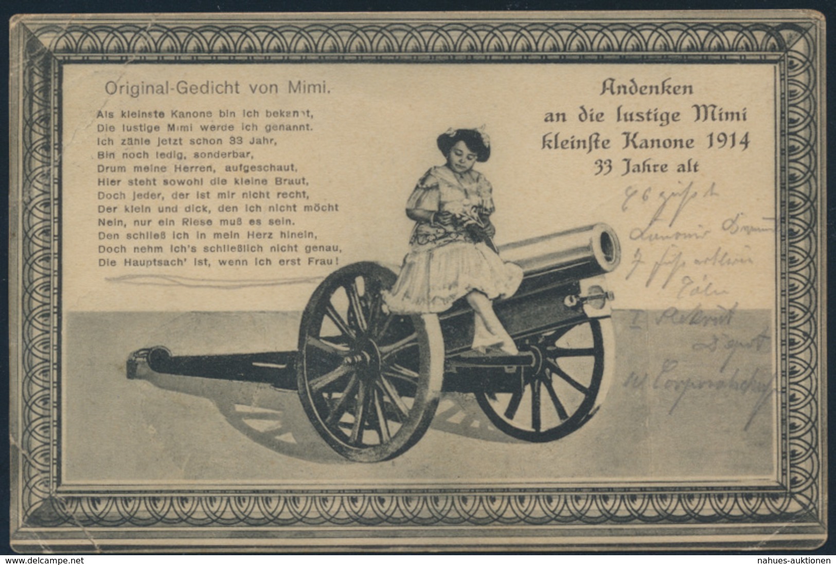 Ansichtskarte Feldpostkarte 1915 Cöln Nach Borbeck Artillerie Kanon Kleine Mimi - Sonstige & Ohne Zuordnung