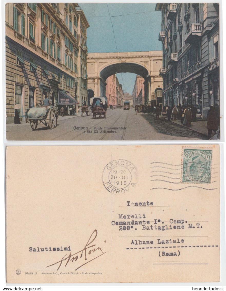 Genova - Ponte Monumentale E Via XX Settembre, 1918 - Genova