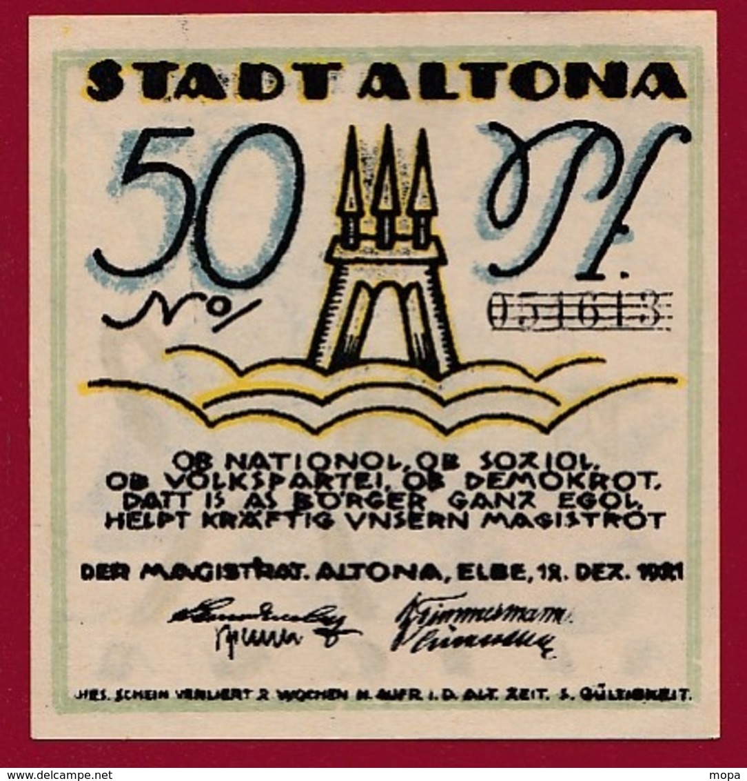 Allemagne 1 Notgeld 50 Pfenning Stadt Altona Dans L 'état Lot N °5888 - Verzamelingen