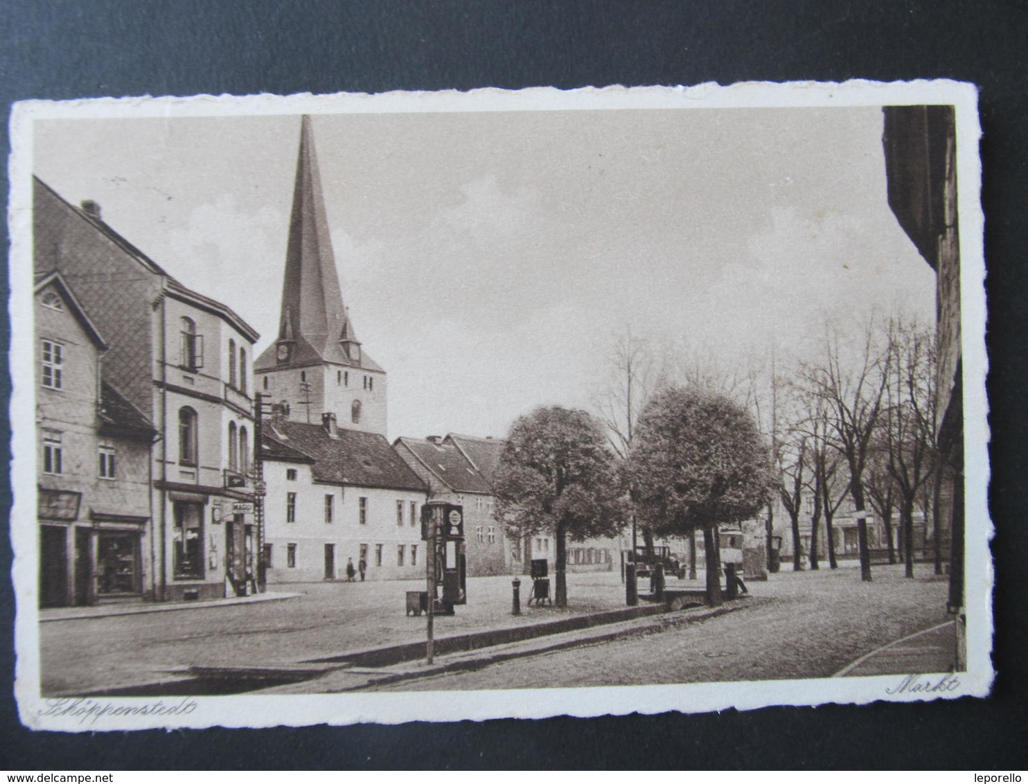 AK SCHÖPPENSTEDT Kr. Wolfenbüttel Tankstelle 1940 /// D*43230 - Wolfenbuettel