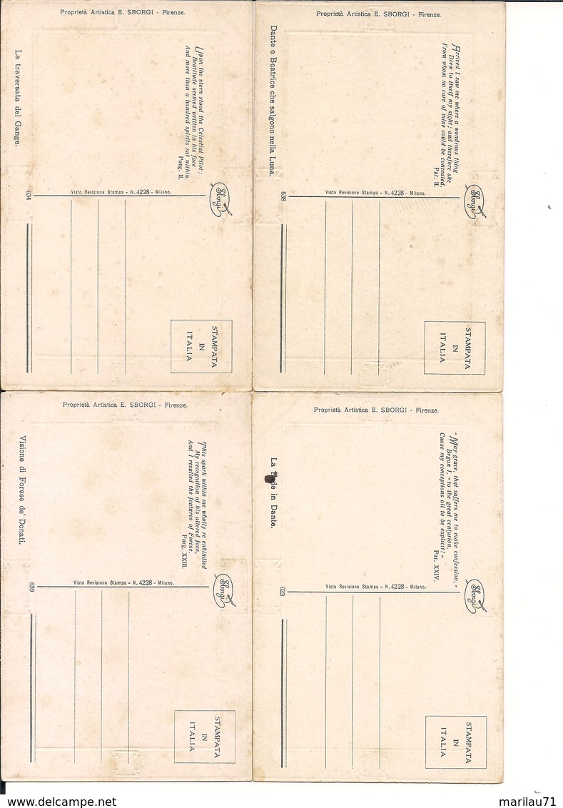 P1063 DANTE DIVINA COMMEDIA PARADISO 32 Cartoline A Rilievo Ed SBORGI Splendide Non Viaggiate - Altri & Non Classificati