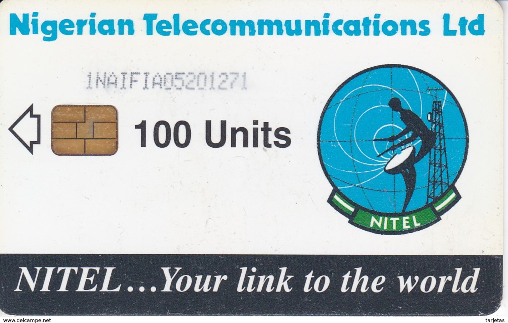 TARJETA DE NIGERIA DE 100 UNITS DE UNA ANTENA PARABOLICA PARA SATELITES (SATELLITE) - Nigeria