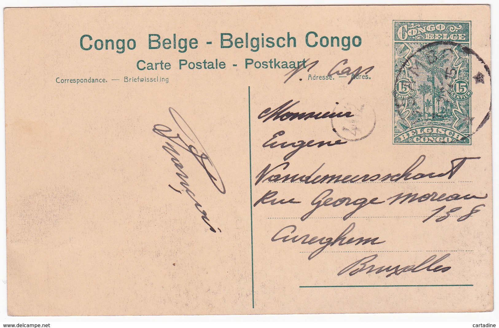 Entier  Postal Stationery - Congo Belge / Belgisch-Congo - Dépouillement D'un Lion - N° 91 - Stamped Stationery