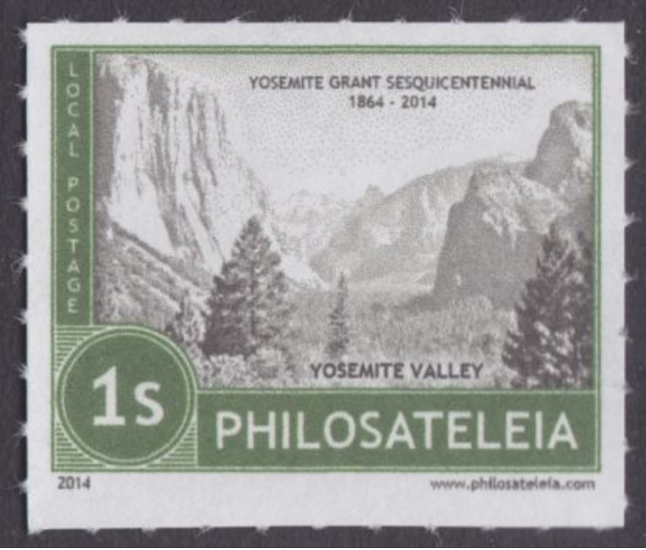 USA - PHILOSATELEIAN POST- Local - 2014 - Yosemite Grant - Single Stamp - Roul Mint Never Hinged - Other & Unclassified