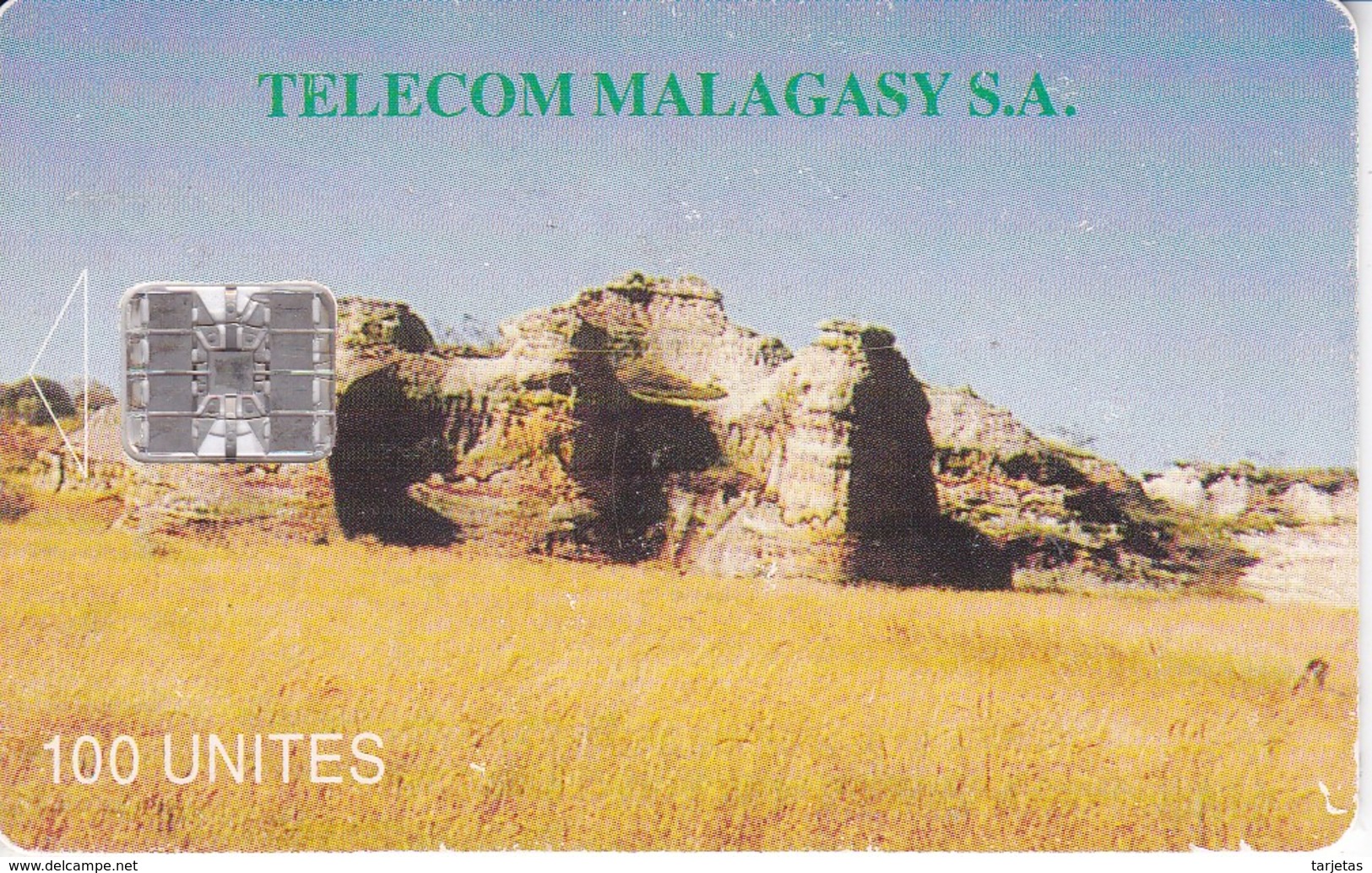 TARJETA DE MADAGASCAR DE 100 UNITES DE UN PAISAJE - Madagascar