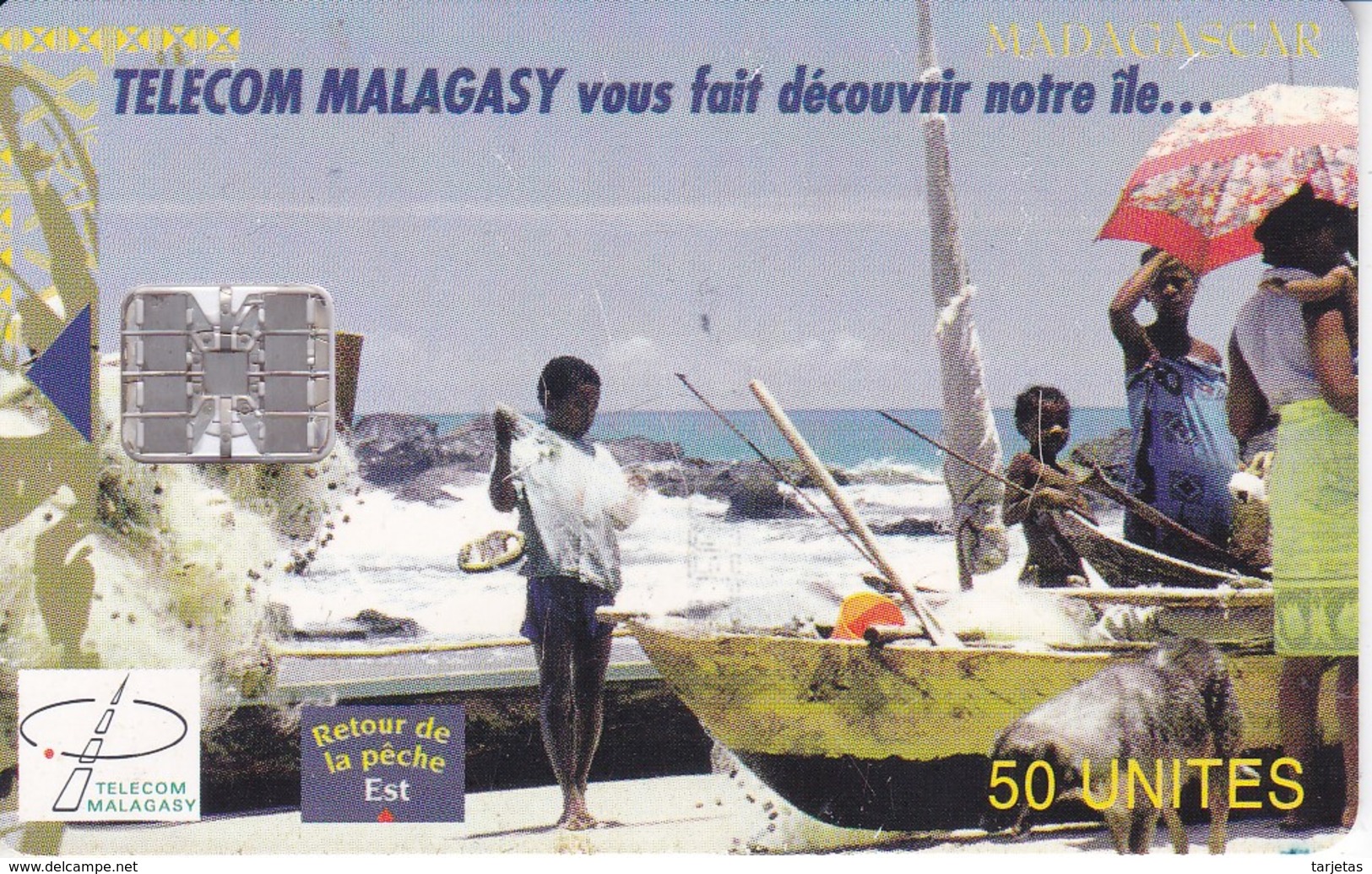 TARJETA DE MADAGASCAR DE 50 UNITES DE RETOUR DE LA PECHE - Madagascar