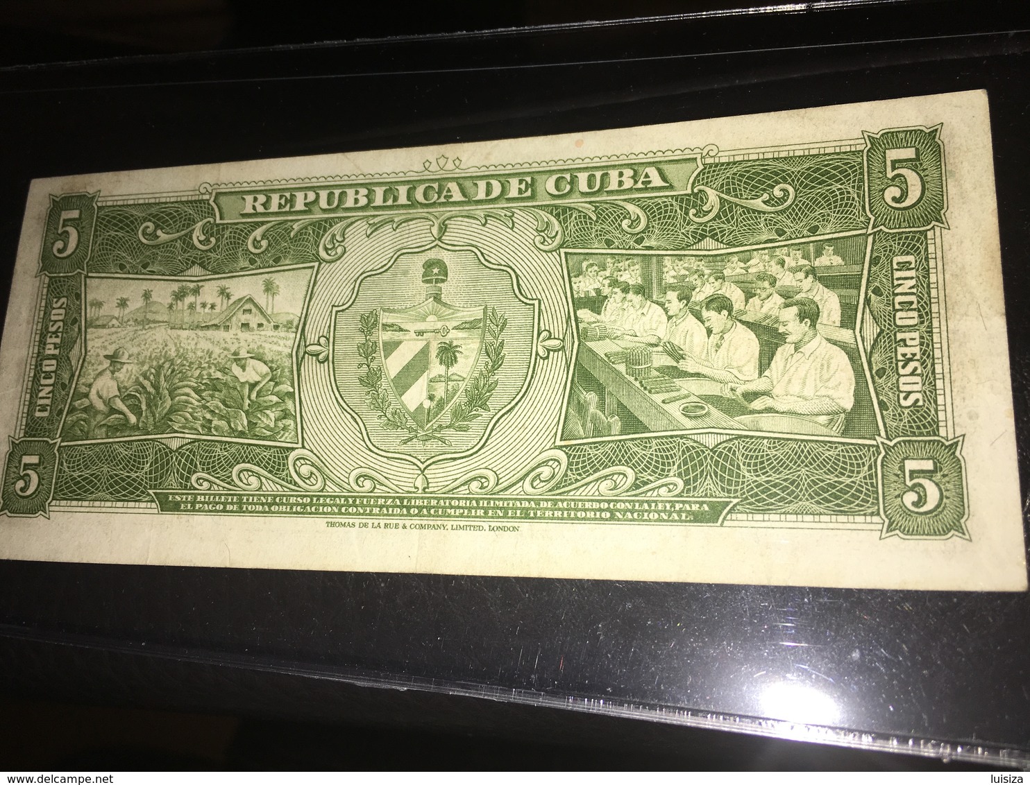 See Photos. Cuba 5 Pesos 1958 Circulated. - Cuba