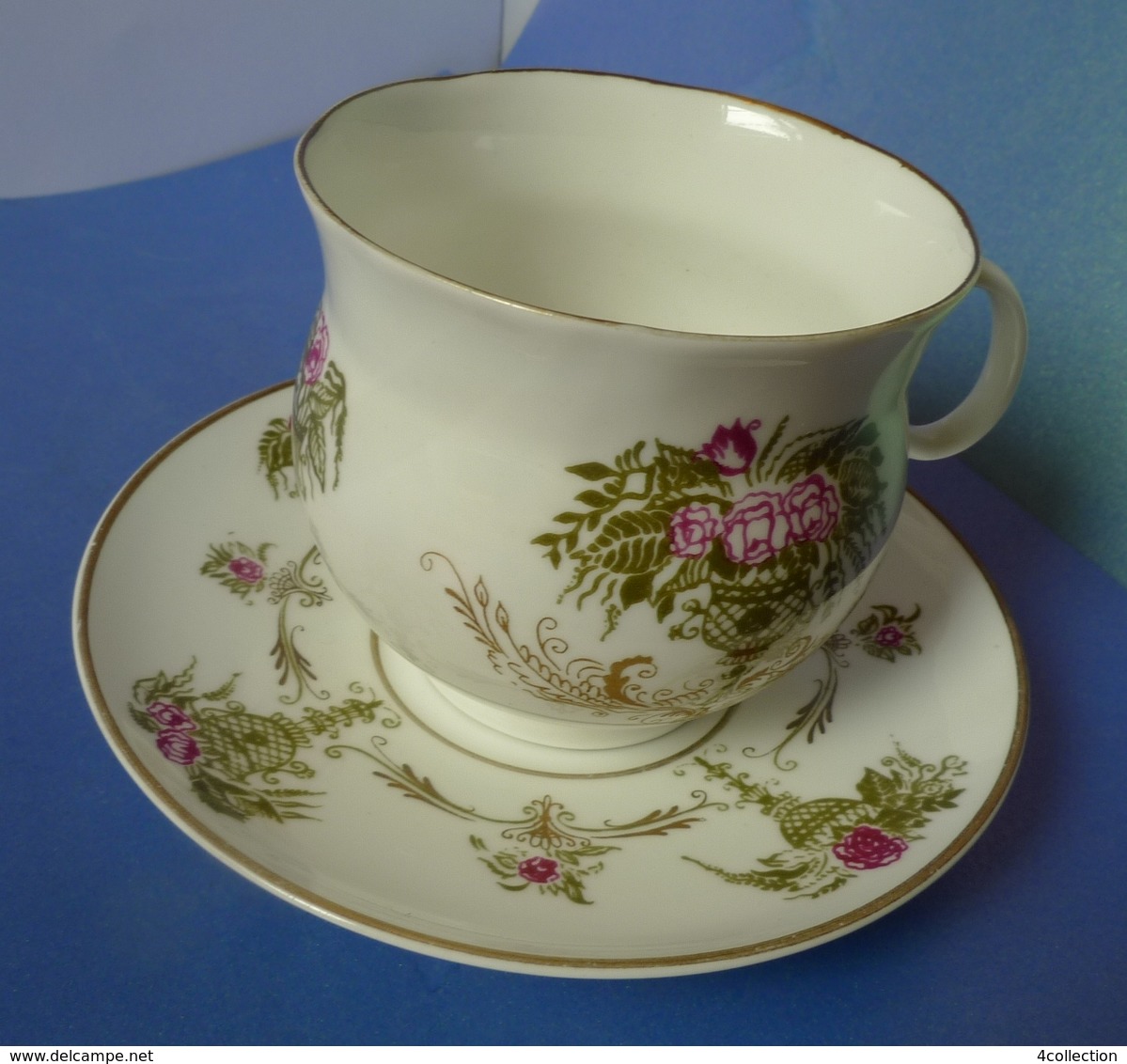 Old USSR Russian LFZ High Quality Imperial Porcelain Pair Cup & Saucer Lomonosov - Lomonosov (RUS)