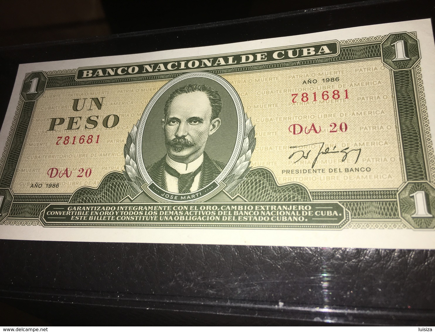 See Photos. Cuba. 1 Pesos (Uncirculated) 1986 Banknote - Cuba