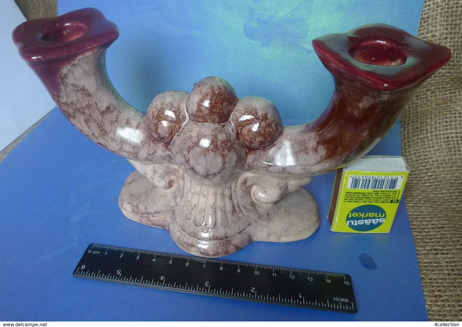 Vintage Germany Pottery Jasba Ceramic Candelabra Candle Stick Holder Candlestick - Other & Unclassified