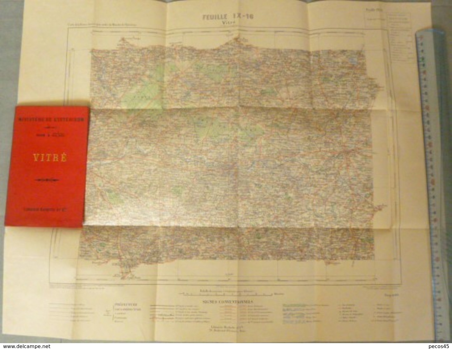 Carte Du Ministère De L'Intérieur : VITRE 35 - 1/100 000ème - 1886. - Roadmaps