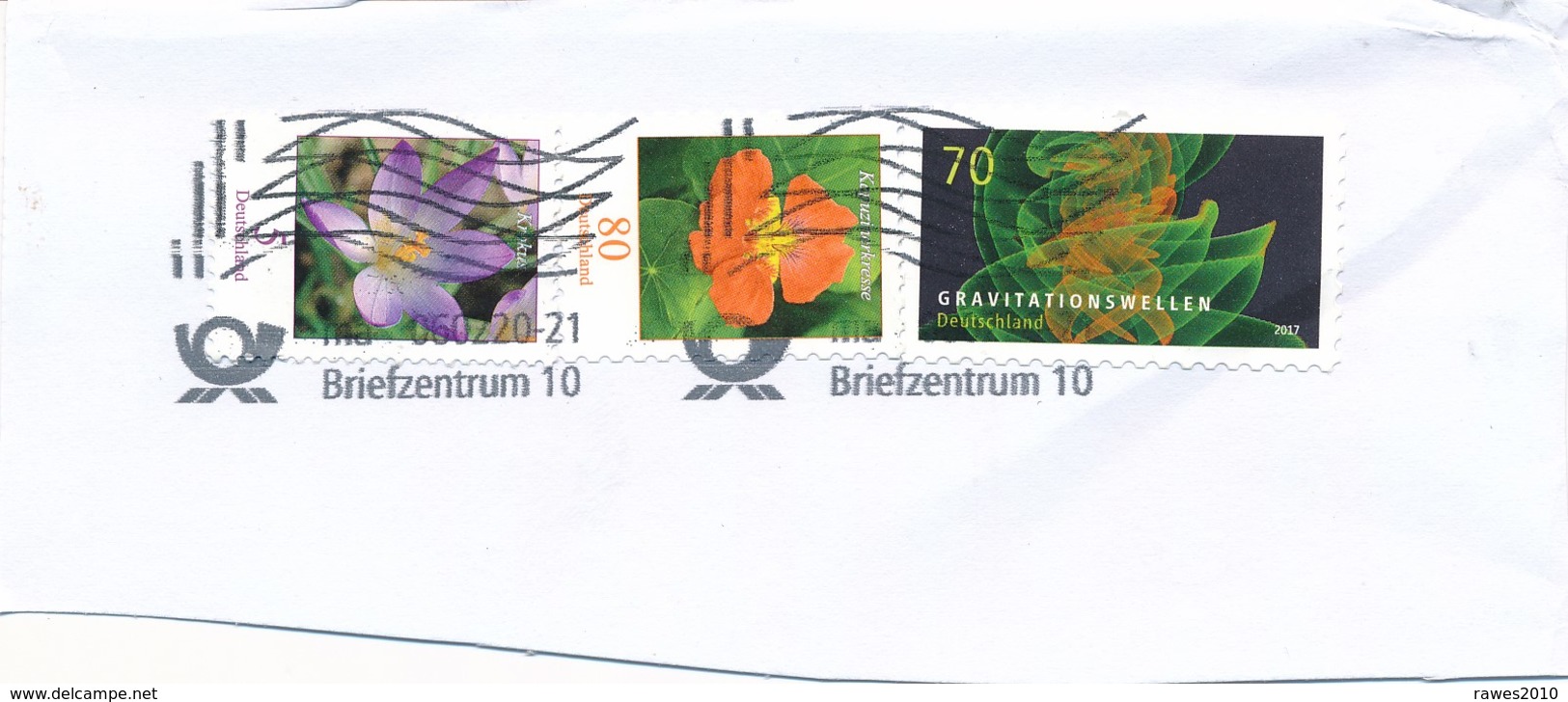 BRD 2x BZ 10 FRW 2020 Rollenstempel ? Mi. 2480 A Krokus + Mi. 3482 Kapuzinerkresse + Mi. 3256 Gravitationswellen - Lettres & Documents