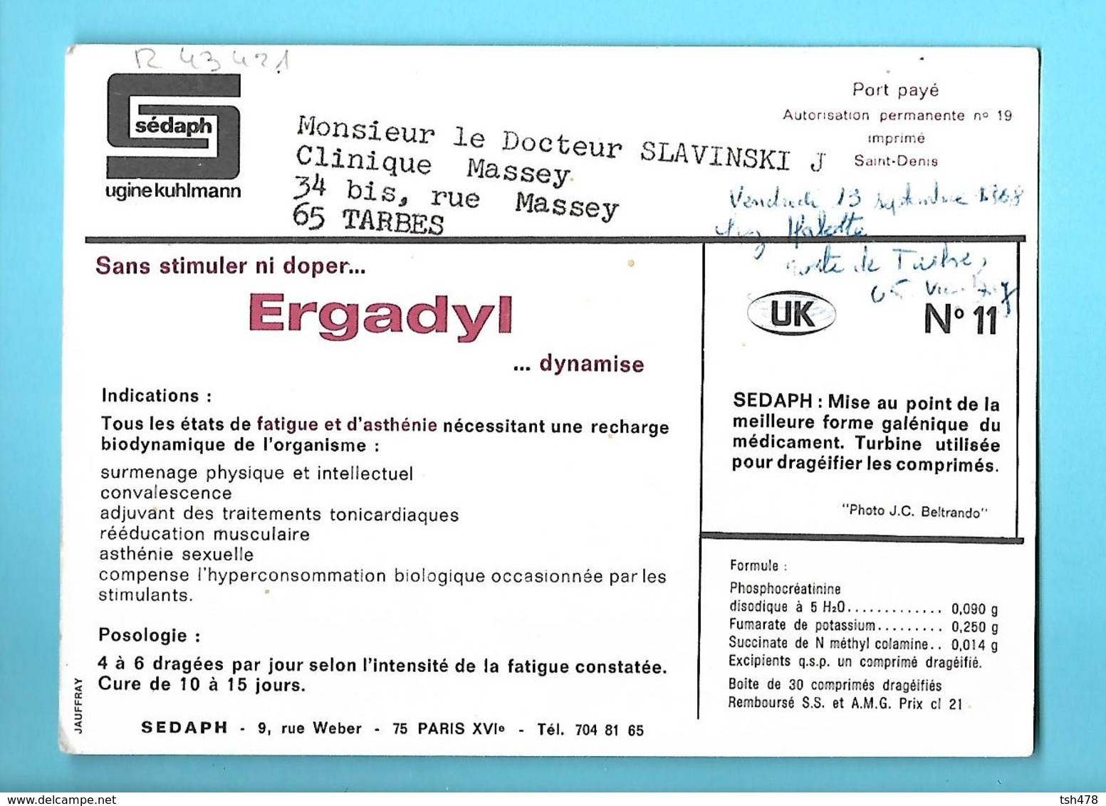 Production Pharmacetique Du Groupe UGINE-KUHLMANN---SEDAPH--PARIS---voir 2 Scans - Santé