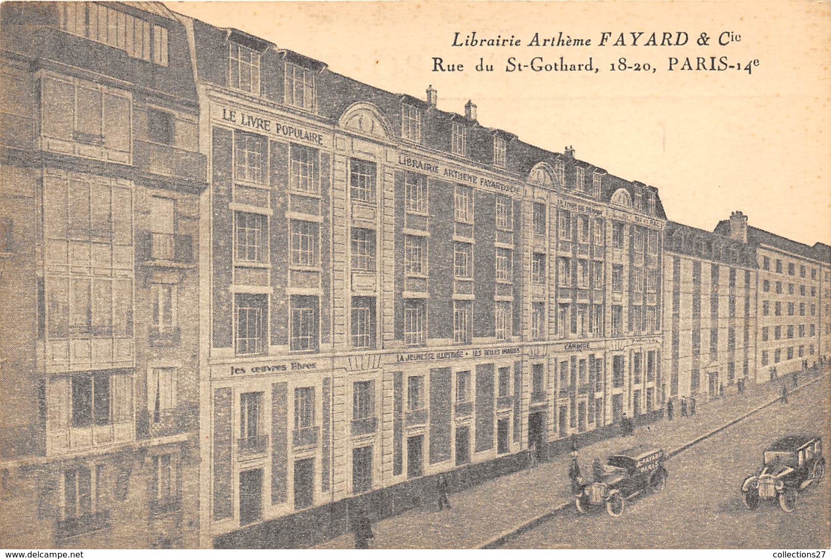 75014-PARIS-LIBRAIRIE ARTHEME FAYARD ET Cie , 18/20 RUE DU ST-GOTHARD - Arrondissement: 14