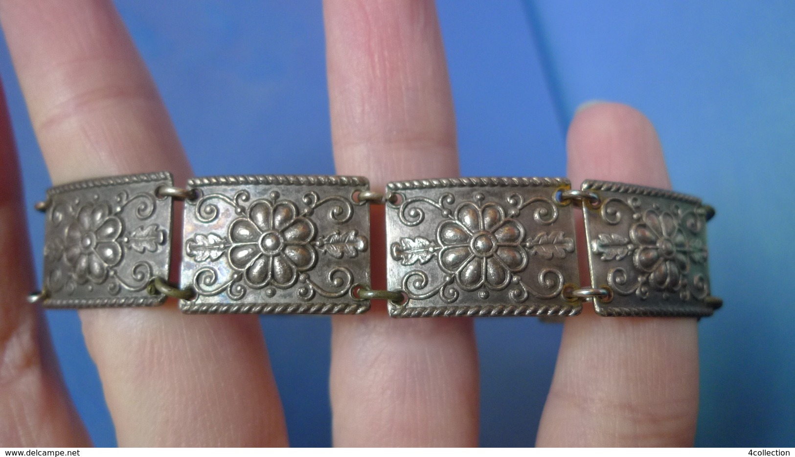 Antique Latvia Riga Jewelry SILVER BRACELET Ornament Hallmark RG Rigas Gravieris - Bracelets