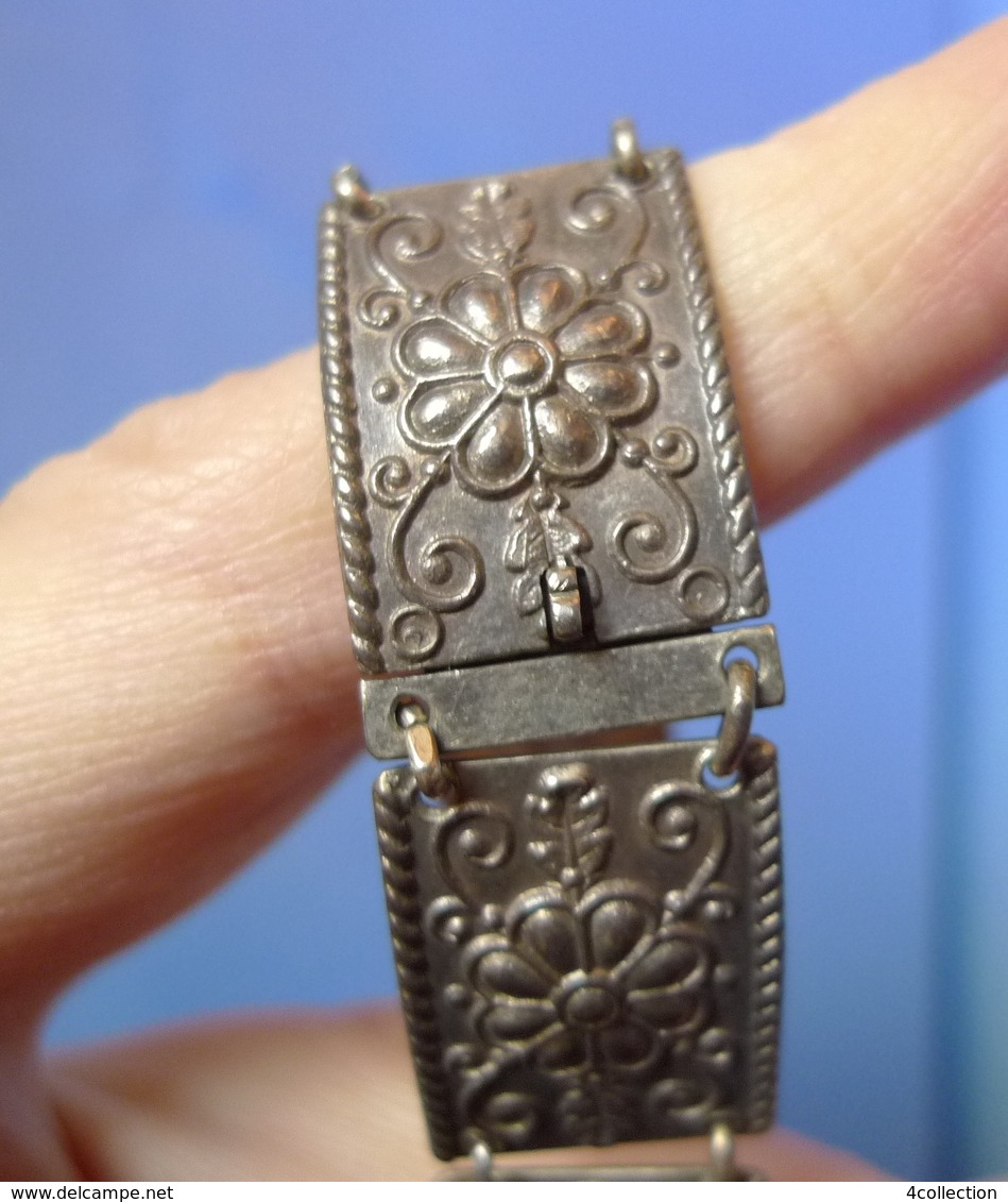 Antique Latvia Riga Jewelry SILVER BRACELET Ornament Hallmark RG Rigas Gravieris - Bracelets