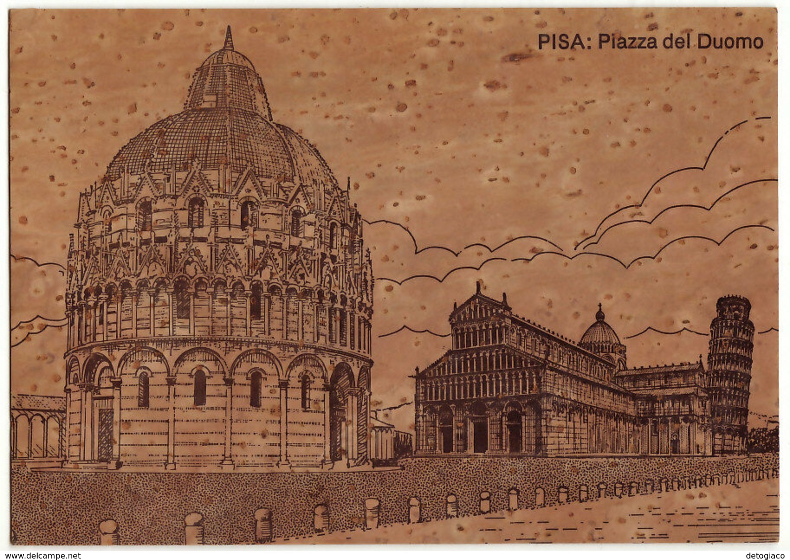 PISA - PIAZZA DEL DUOMO - CARTOLINA DI SUGHERO -14261- - Pisa