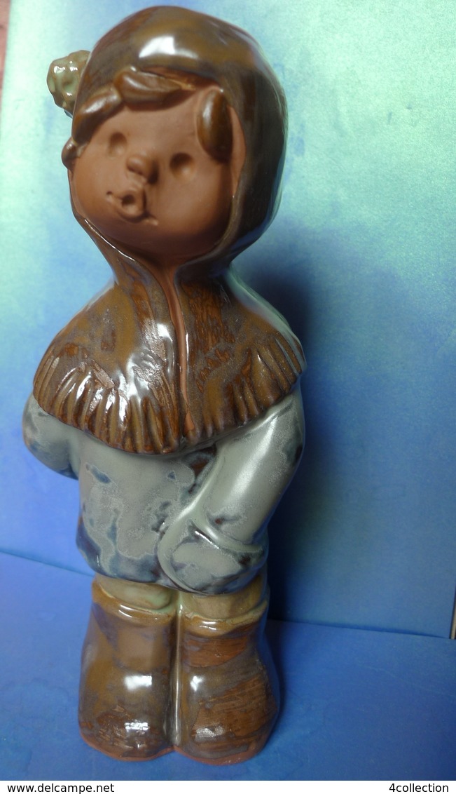 Vintage Scandinavian Pottery Sweden Souvenir Svensk Child Girl Figurine Ceramic - Other & Unclassified