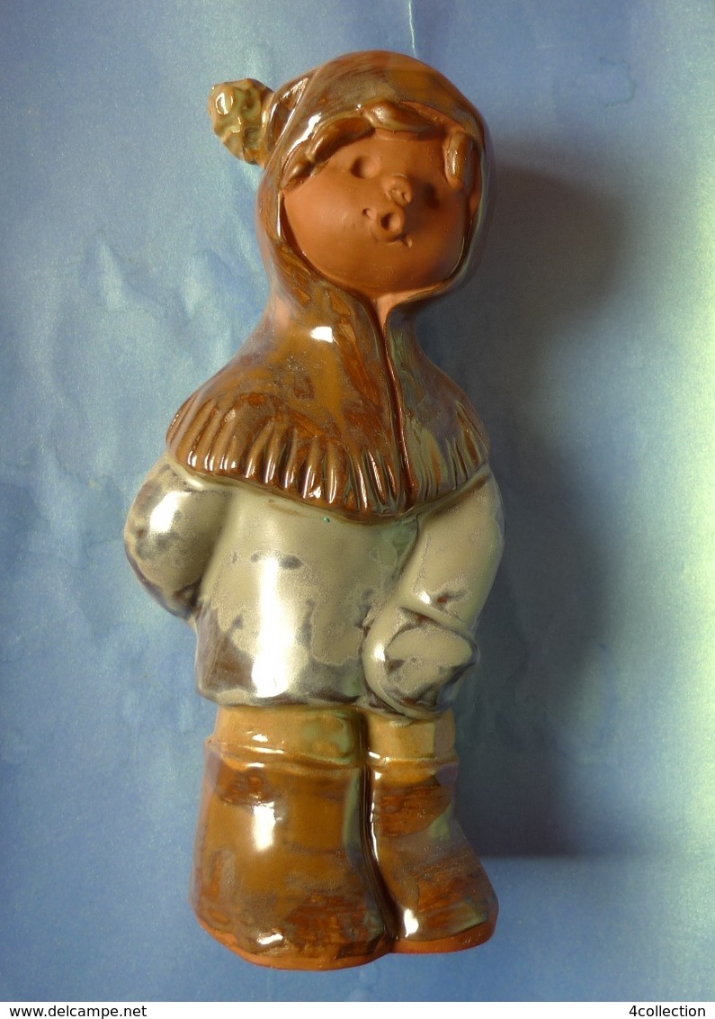 Vintage Scandinavian Pottery Sweden Souvenir Svensk Child Girl Figurine Ceramic