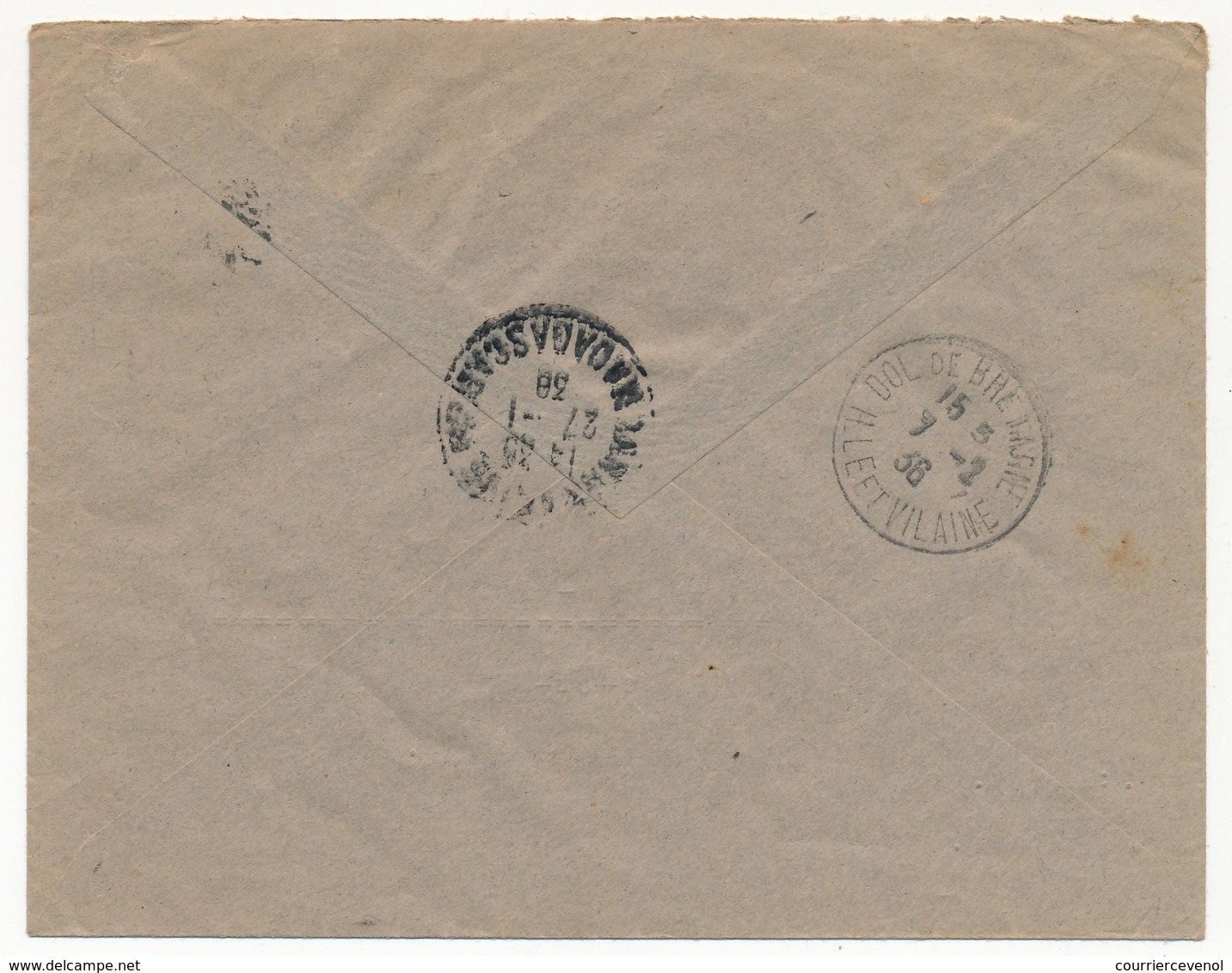 MADAGASCAR - Env. Affr 4,50F Carte De L'Ile Depuis Fianarantsoa - 1936 - Etiquette PTT N°131 Par Avion - Storia Postale