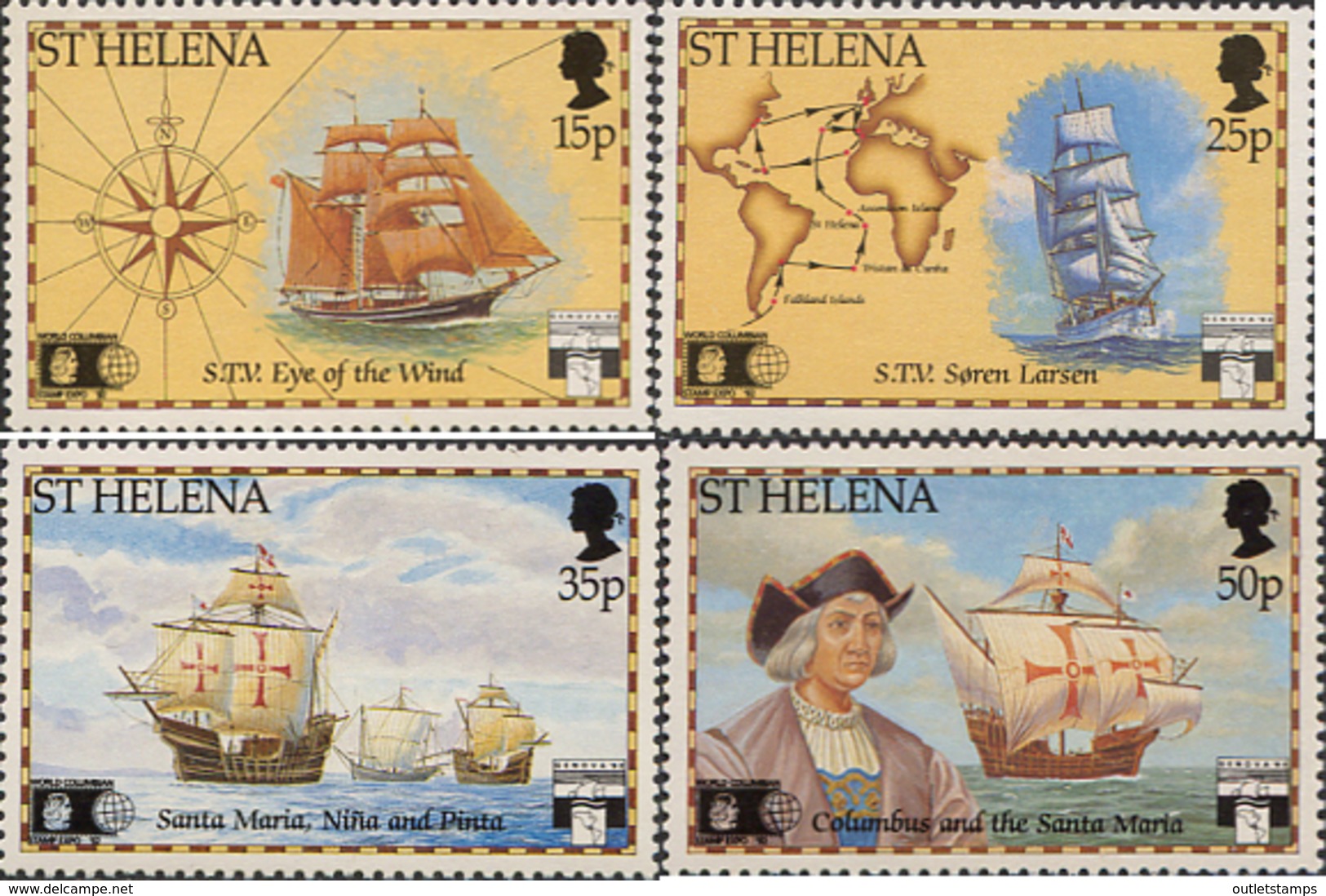 Ref. 35862 * NEW *  - ST. HELENA . 1992. 500th ANNIVERSARY OF AMERICA  DISCOVERY. 500 ANIVERSARIO DEL DESCUBRIMIENTO DE - Isola Di Sant'Elena