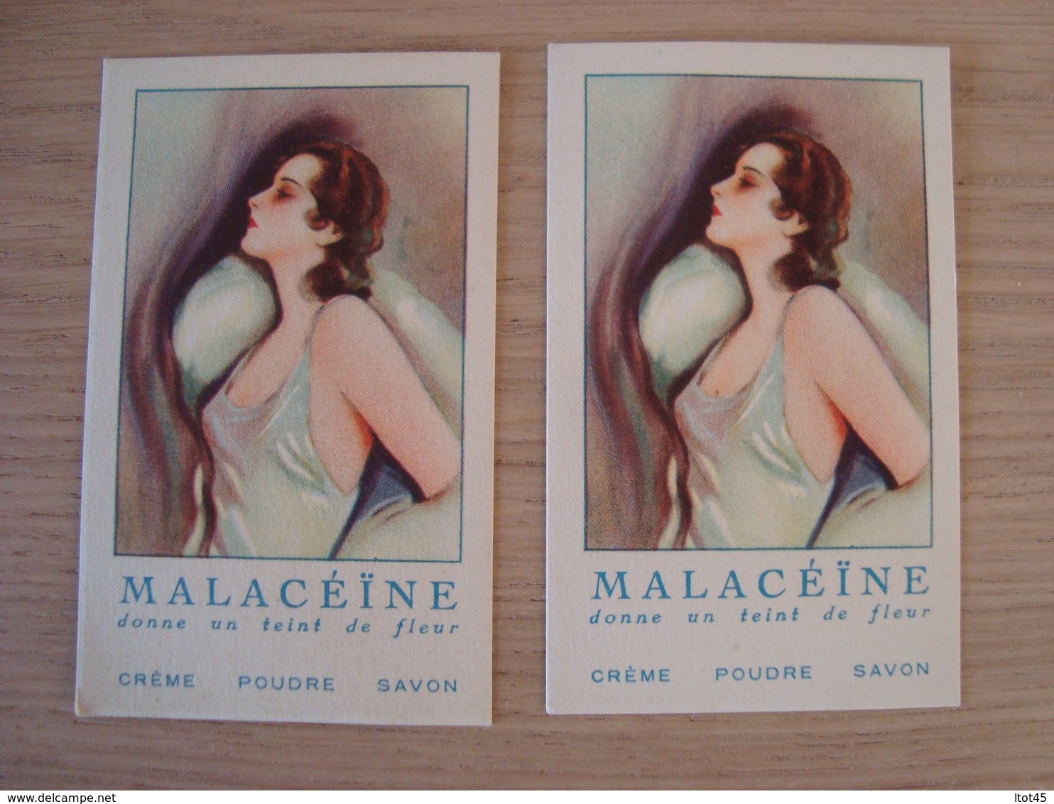 LOT DE 2 CARTES PUBLICITAIRES MALACEÏNE - Etiquettes